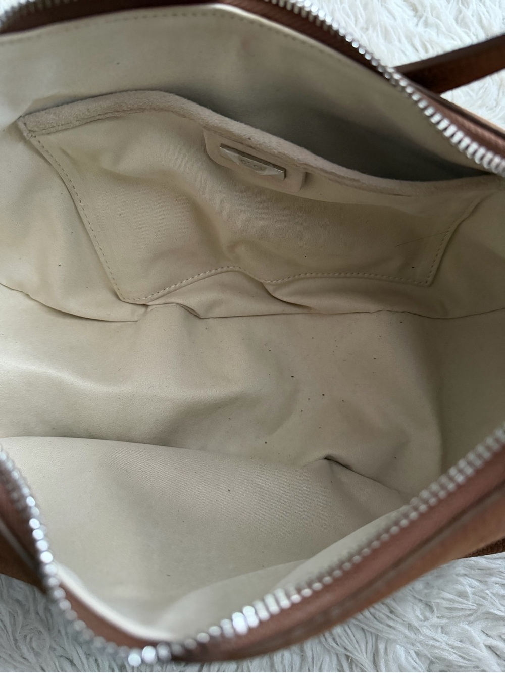 OSOI Cargo Hobo Shoulder Bag in Nubuck Brown - Picture 11 of 14